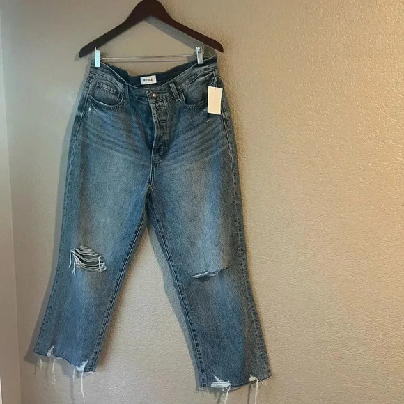 New Pistola Surf Distressed Jeans Button Fly Frayed Hem 32 NWT - Picture 2 of 9